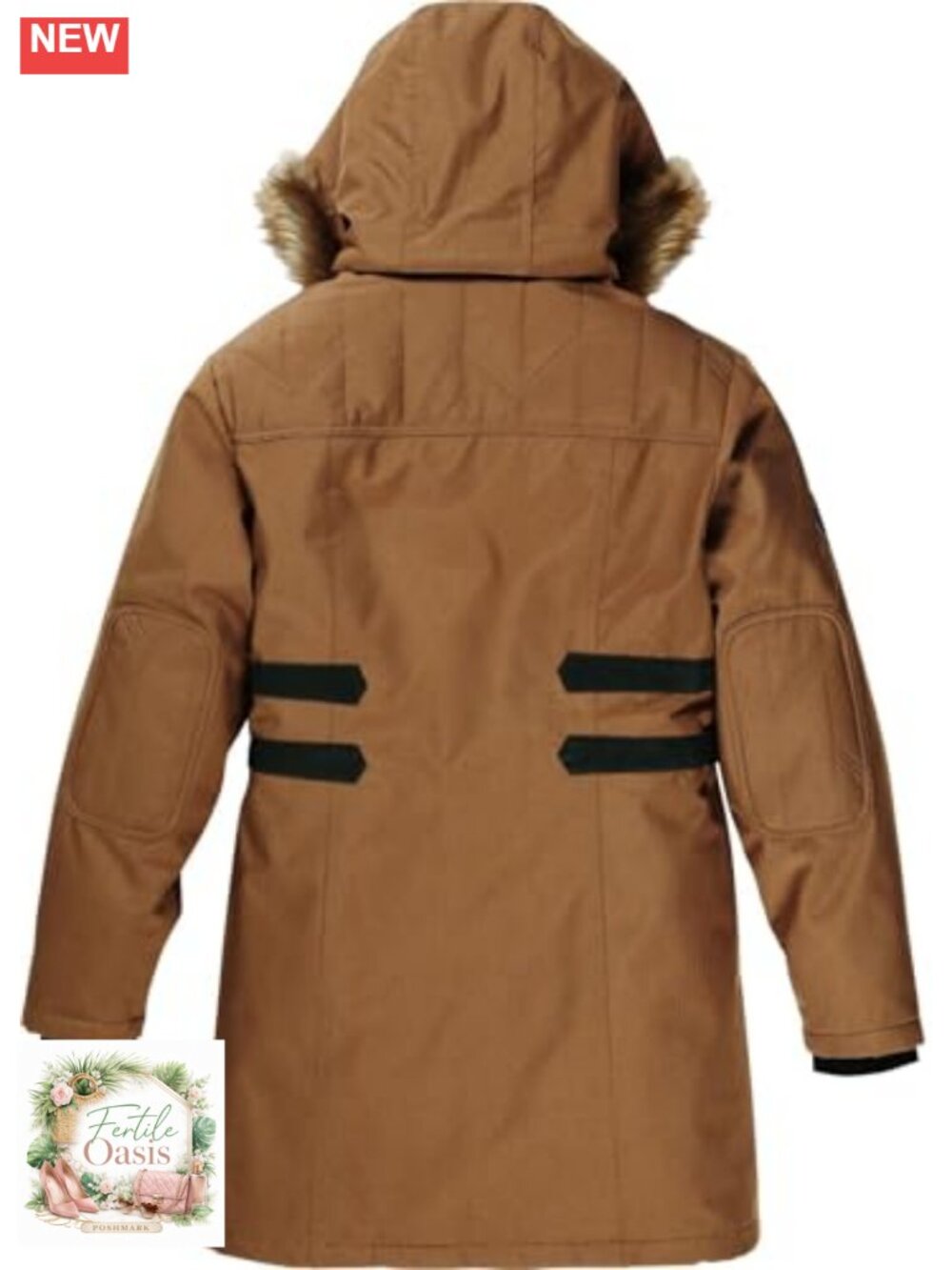 Women's Faux Fur Hooded Parka Coat Water Resistant Insulated Sherpa Lined - Picture 4 of 6
